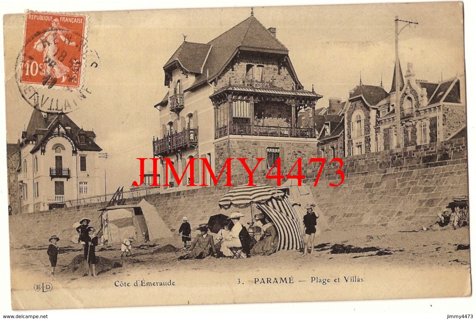 CPA -  Villas Et Plage Bien Animée En 1911 - PARAME 35 Ille Et Vilaine - N° 3 - Edit. E-L-D - Parame