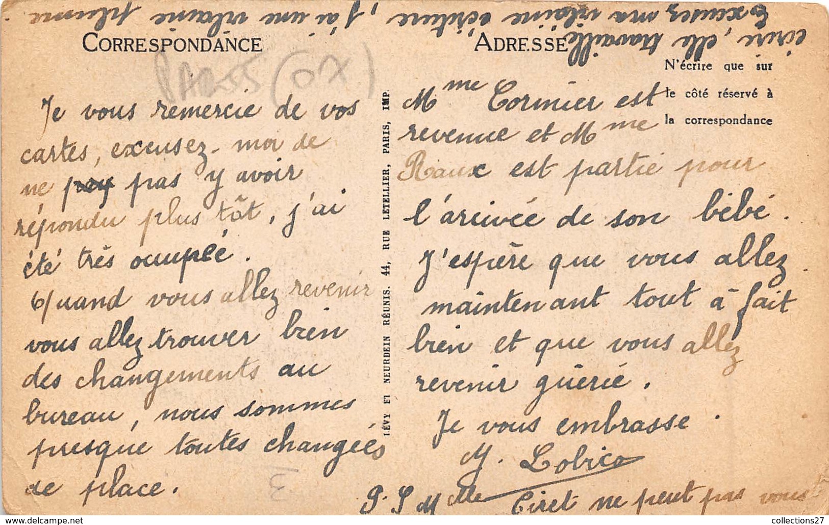 75007-PARIS-RESTAURANT DES CINQ PAINS D'ORGE- 29 RUE SURCOUF - Cafés, Hôtels, Restaurants