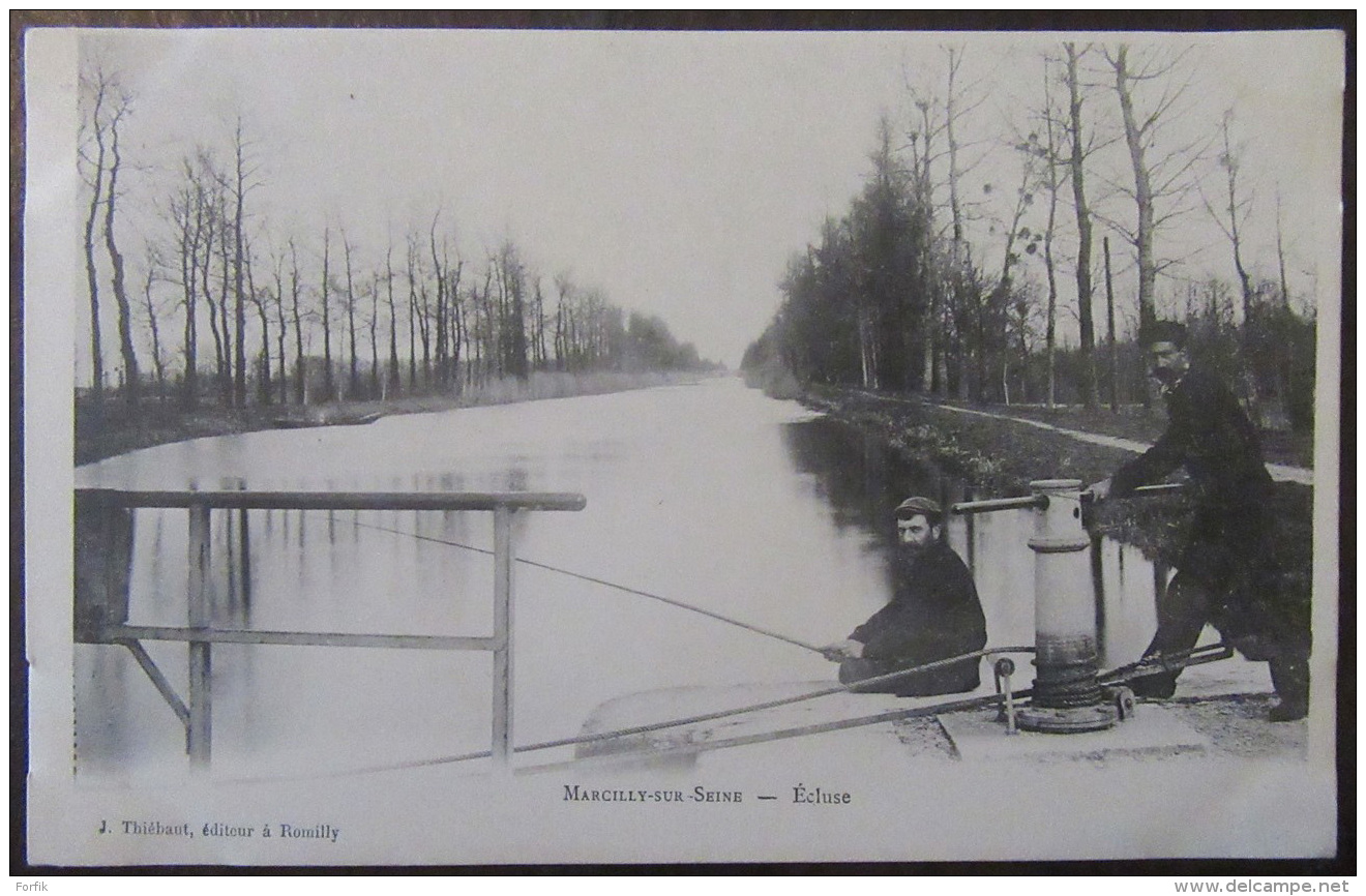 Marcilly Sur Seine (Marne) - Carte Postale Précurseur - Ecluse - Animée (Pêcheurs) - Non-Circulée - Autres & Non Classés