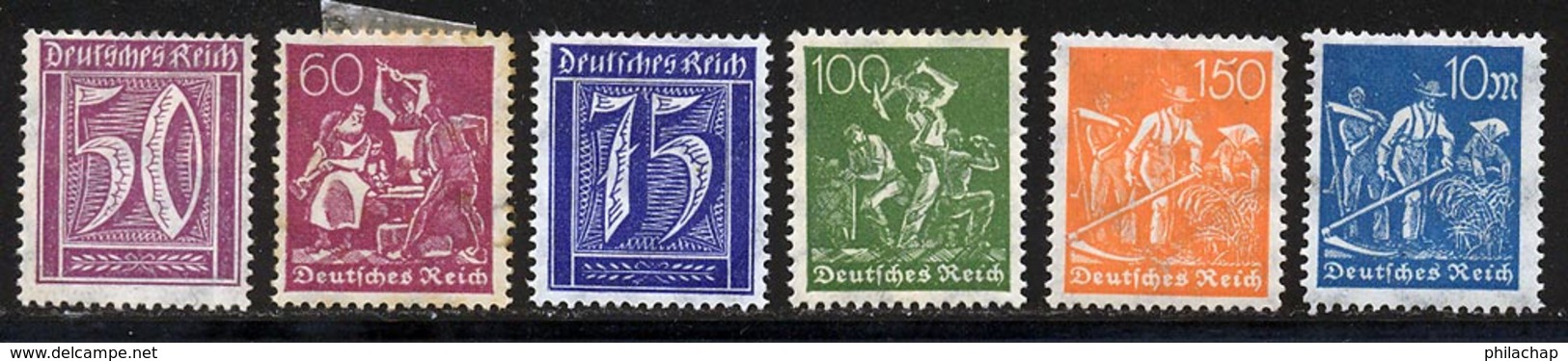 Allemagne Empire 1922 Yvert 166 / 168 - 170 - 172 - 175 * B Charniere(s) - Ungebraucht