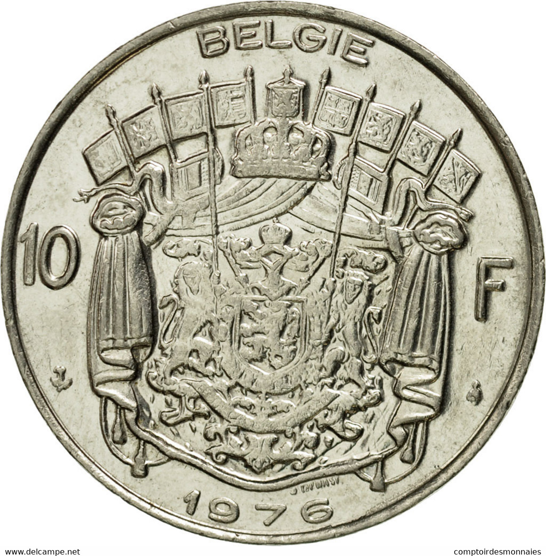 Monnaie, Belgique, 10 Francs, 10 Frank, 1976, Bruxelles, TTB+, Nickel, KM:156.1 - 10 Francs