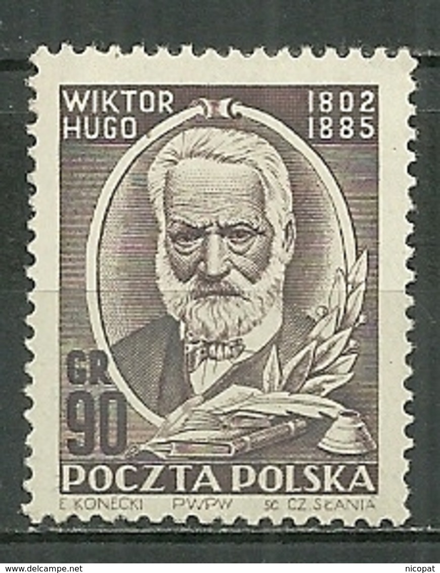 POLAND MNH ** 679 VICTOR HUGO Littérature écrivain Auteur - Neufs