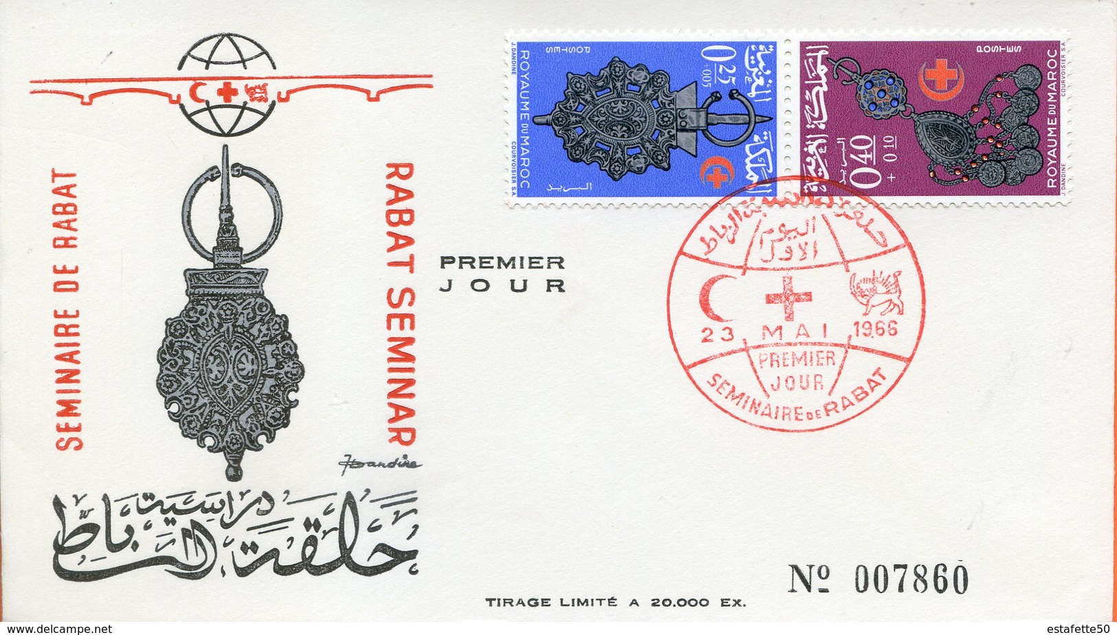 Maroc;FDC 1966 ,TP N°507A " Croissant Rouge,croix Rouge "Morocco;Marruecos - Morocco (1956-...)