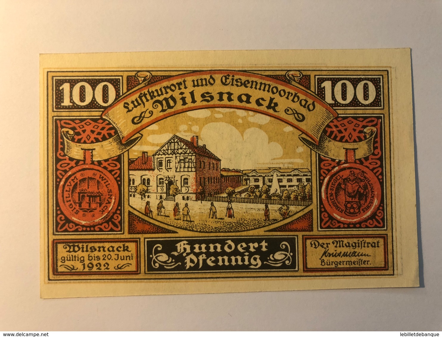 Allemagne Notgeld Wilsnack 100 Pfennig - Collections