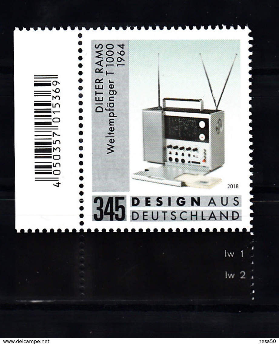 Duitsland 2018 Mi Nr 3400 Design, Televisie, Waarde 3.45 Euro - Ongebruikt