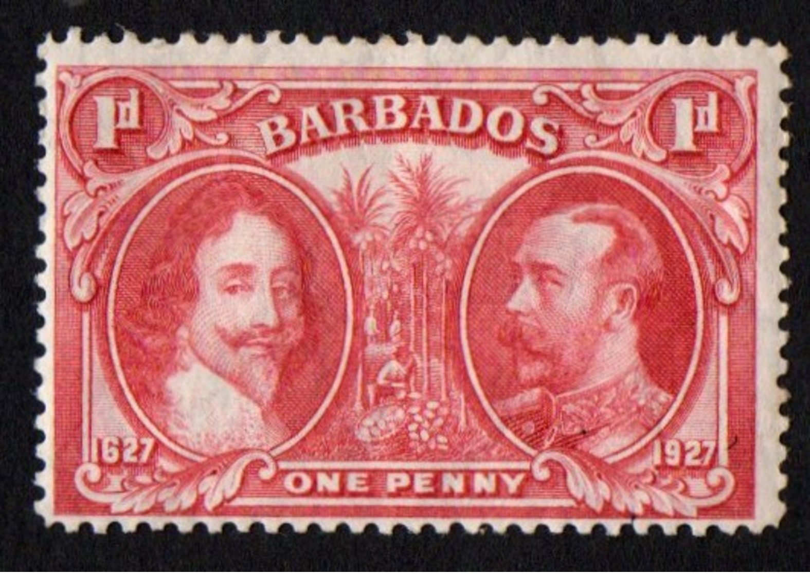 Barbados. 1927 King Karl I And King George V - The 300th Anniversary Of The Colonization Of Barbados. MLH - Barbados (...-1966)