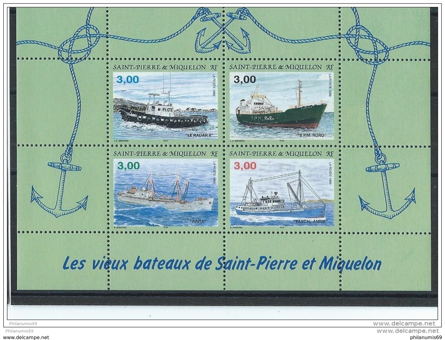 ST PIERRE ET MIQUELON 1996 - YT BF N° 5 NEUF SANS CHARNIERE ** (MNH) GOMME D'ORIGINE LUXE - Hojas Y Bloques