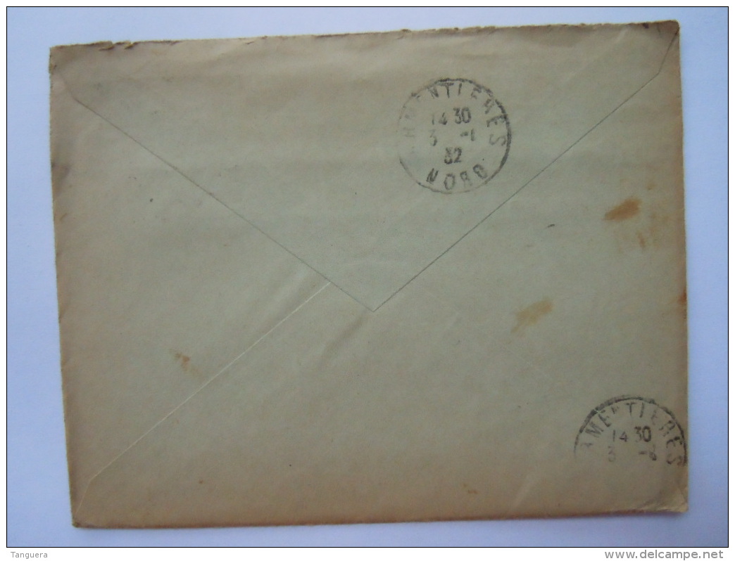 1932 Lettre + Enveloppe + Carte De Visite Hôtel Du Gros Chêne Flers-de-l'Orne -&gt; Armentières Yv 199 - 1900 – 1949