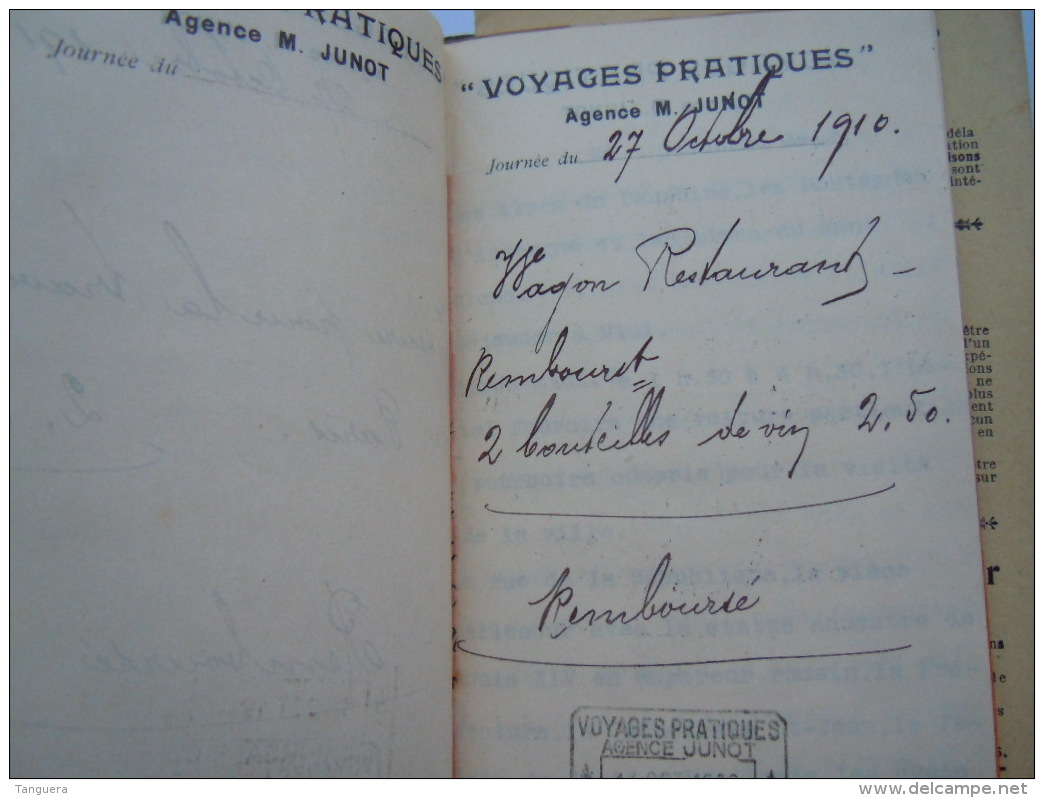 France Petit Livre Avec Programme De Voyage Et Excursions De Lille à Menton Par Train Wagon-Lits 27.10 - 3.11.1910 - 1900 – 1949