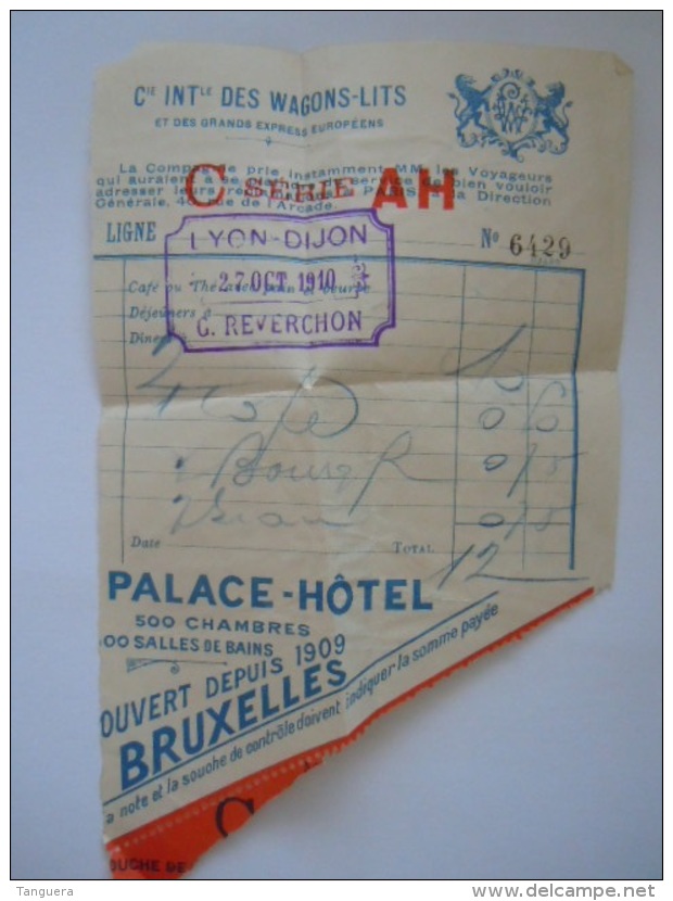 France Petit livre avec programme de voyage et excursions de Lille à Menton par train Wagon-Lits 27.10 - 3.11.1910