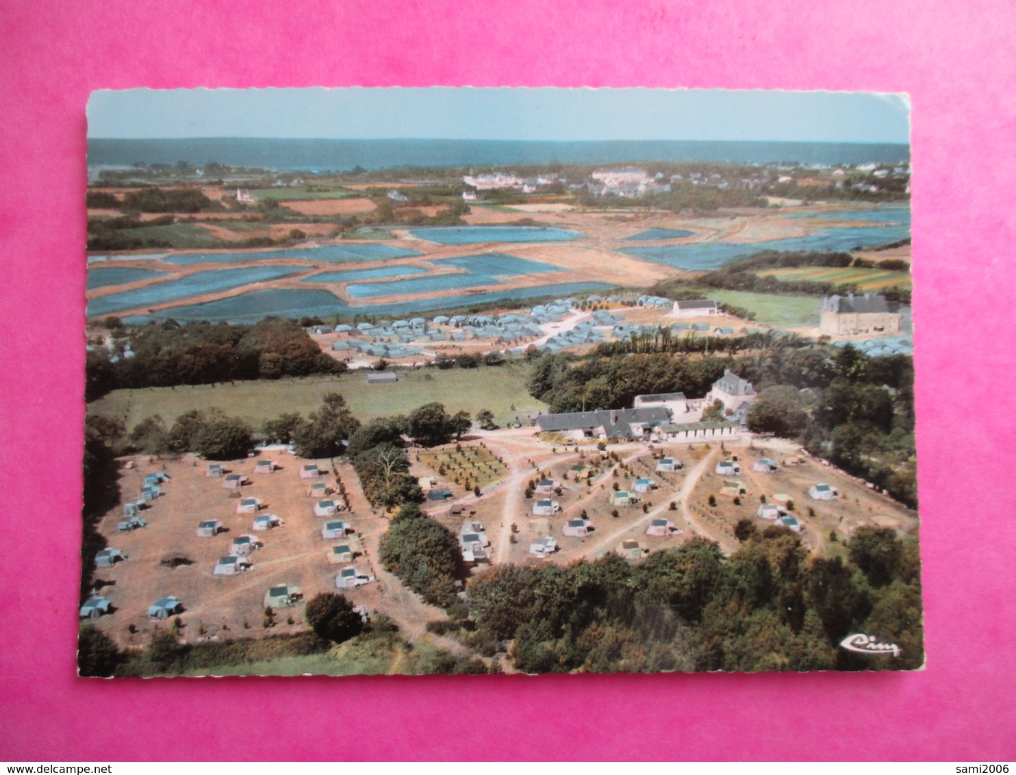 CPA 44 QUIMIAC PLAGE CAMP DE VACANCES DE TREAMBERT VUE AERIENNE - Mesquer Quimiac