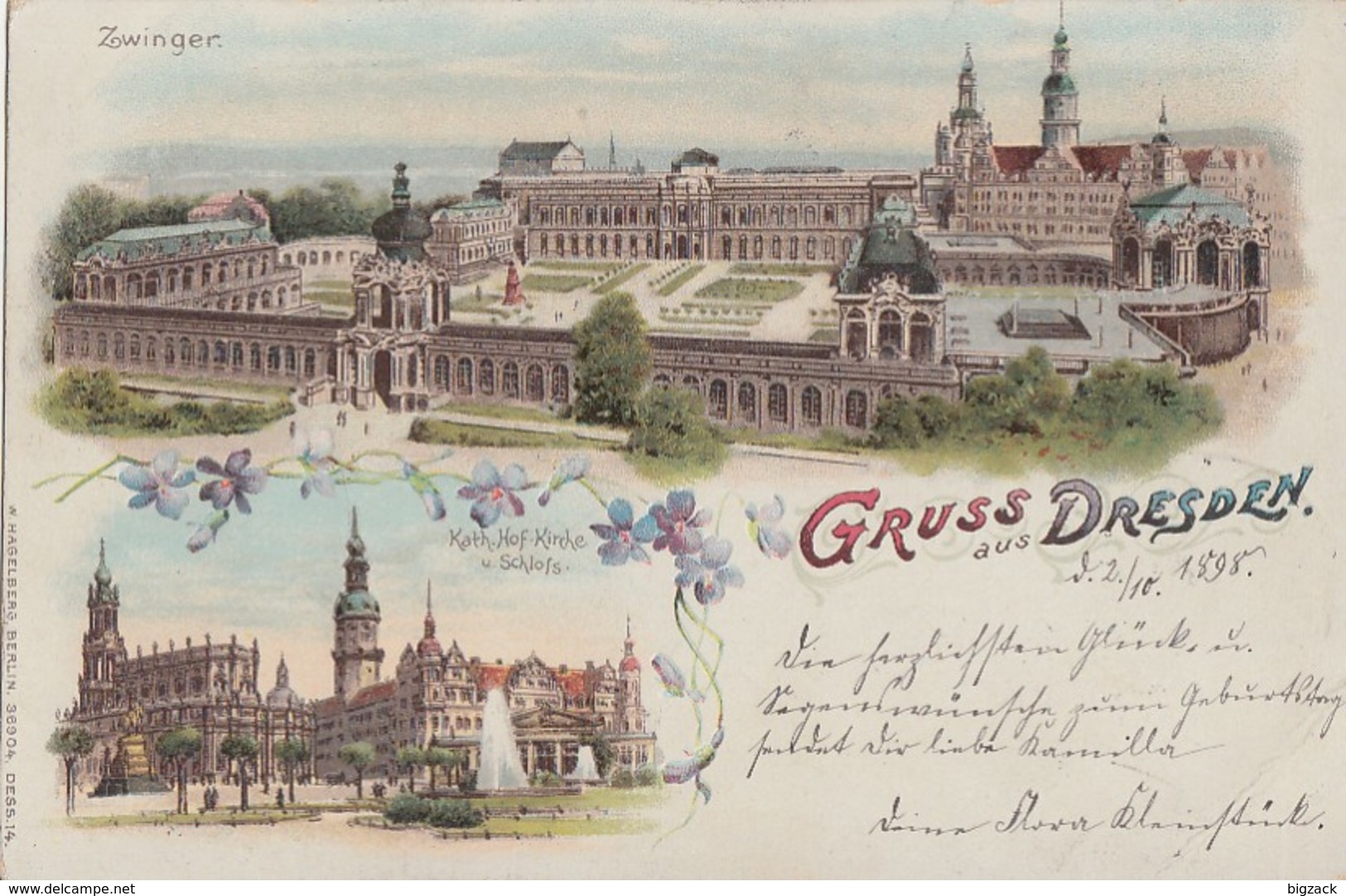 Litho Gruss Aus Dresden Zwinger Gel. 2.10.98 Bpst. - Dresden