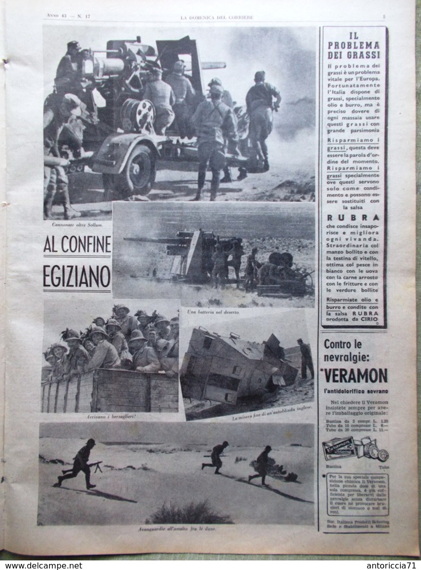 La Domenica Del Corriere 27 Aprile 1941 WW2 Vittoria In Grecia Pesca Littoriali - Oorlog 1939-45