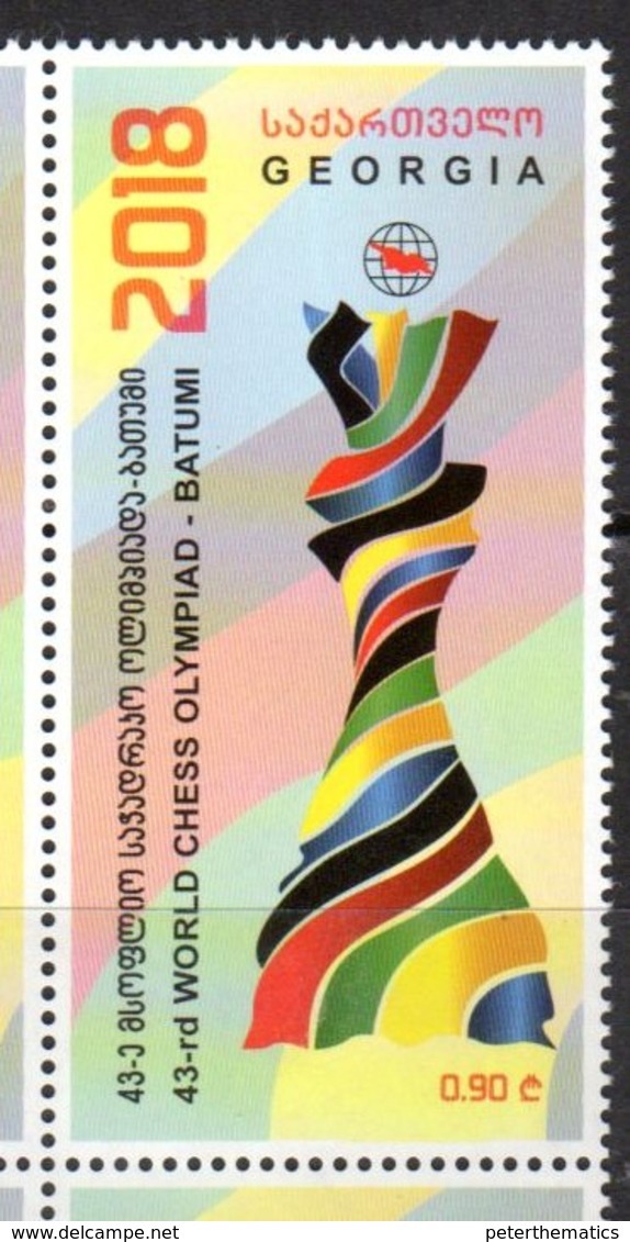 GEORGIA, 2018, MNH,CHESS, 43rd  WORLD CHESS OLYMPIAD BATUMI, 1v - Echecs