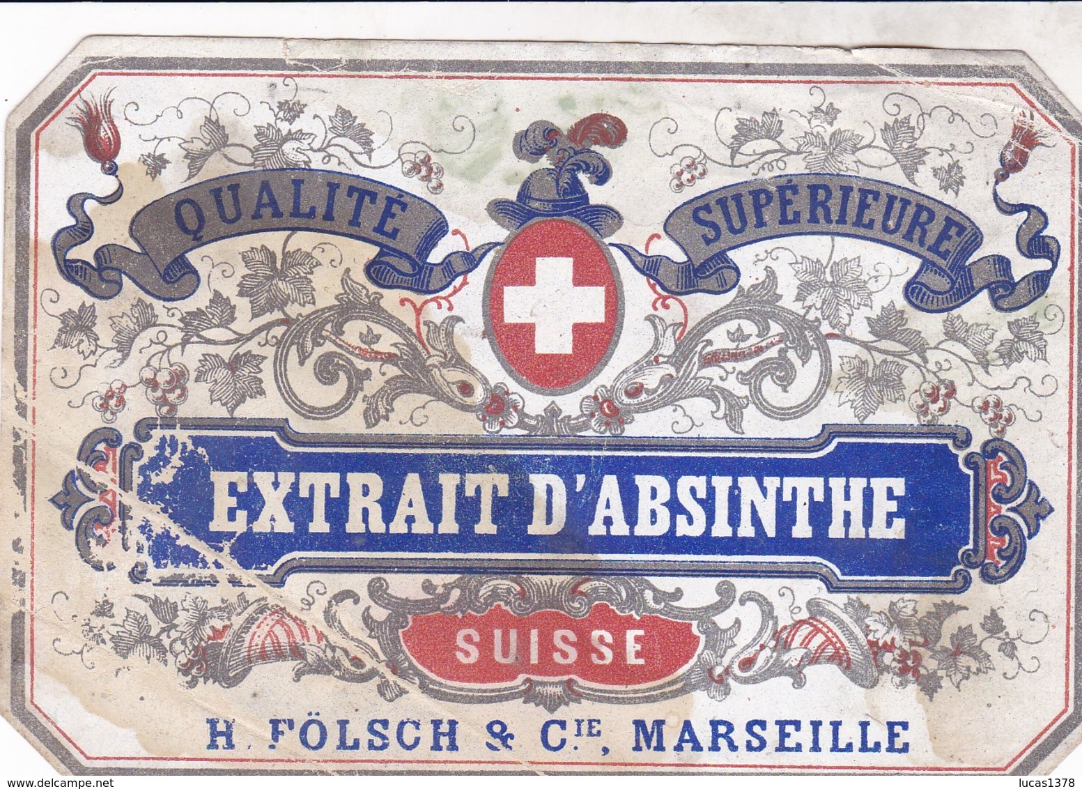 EXTRAIT D ABSINTHE SUISSE / FOLSCH ET CIE / MARSEILLE - Autres & Non Classés