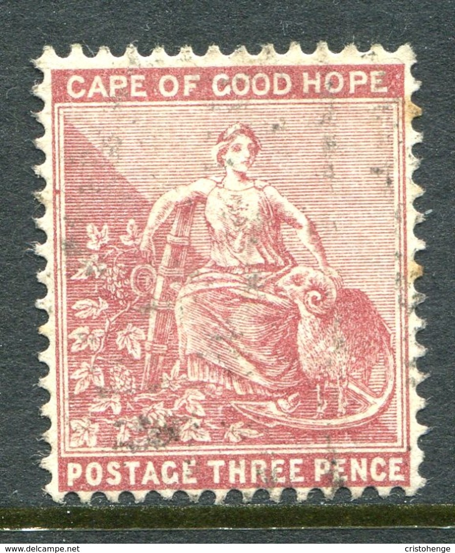 Cape Of Good Hope - South Africa - 1881 Seated Hope - Wmk. Crown CC - 3d Pale Claret Used (SG 39) - Cape Of Good Hope (1853-1904)