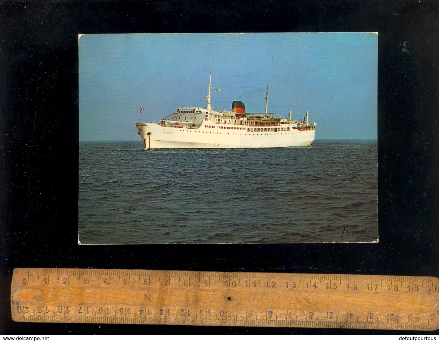 BATEAUX : Bateau Paquebot Ferry Boat Le NAPOLEON Ligne Corse Maritime Vessel Ship Schiff 1980 - Dampfer