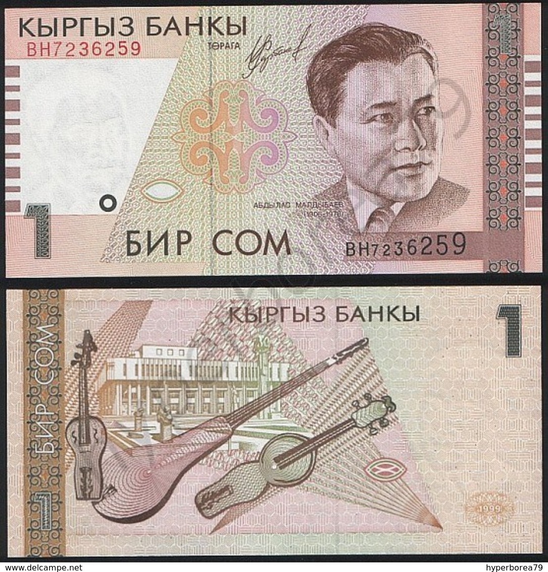 Kyrgyzstan P 15 - 1 Som 1999 - UNC - Kirgisistan