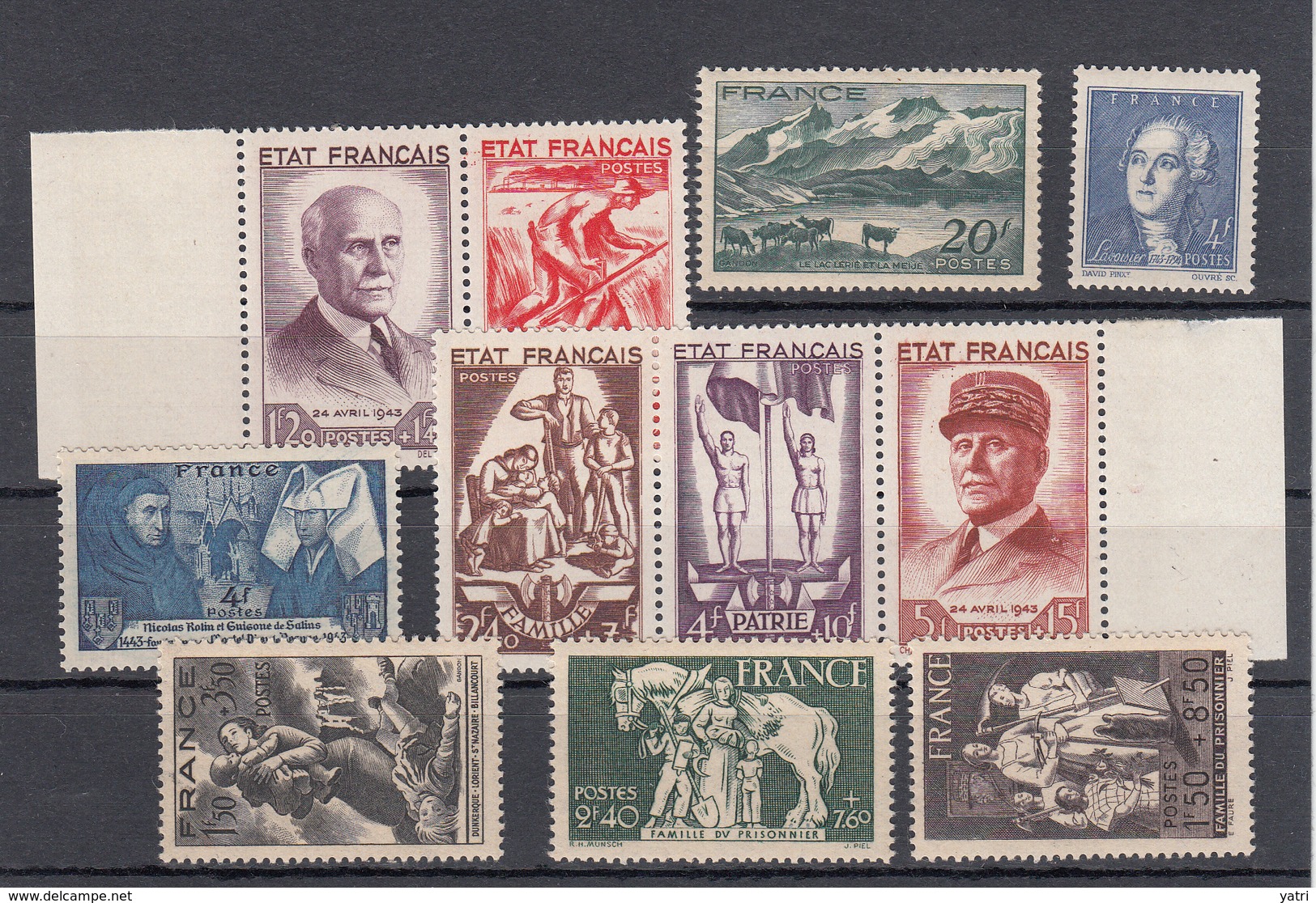 Francia - 1943 - Annata Completa / Complete Year Set ** - 1940-1949
