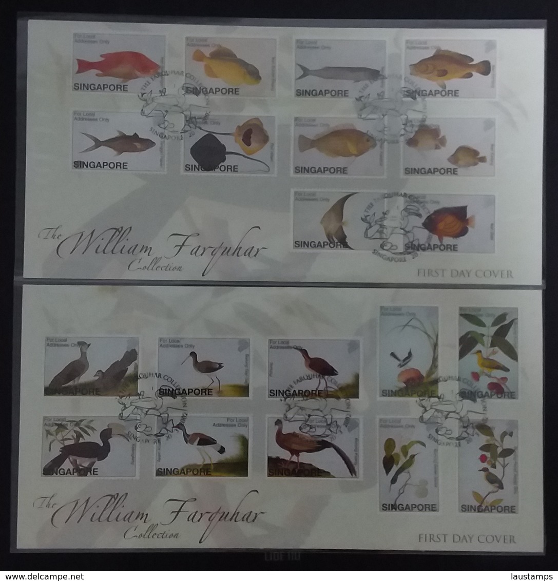 Singapore 2002 The William Farquhar Collection, Birds And Fishes FDCs - Singapore (1959-...)