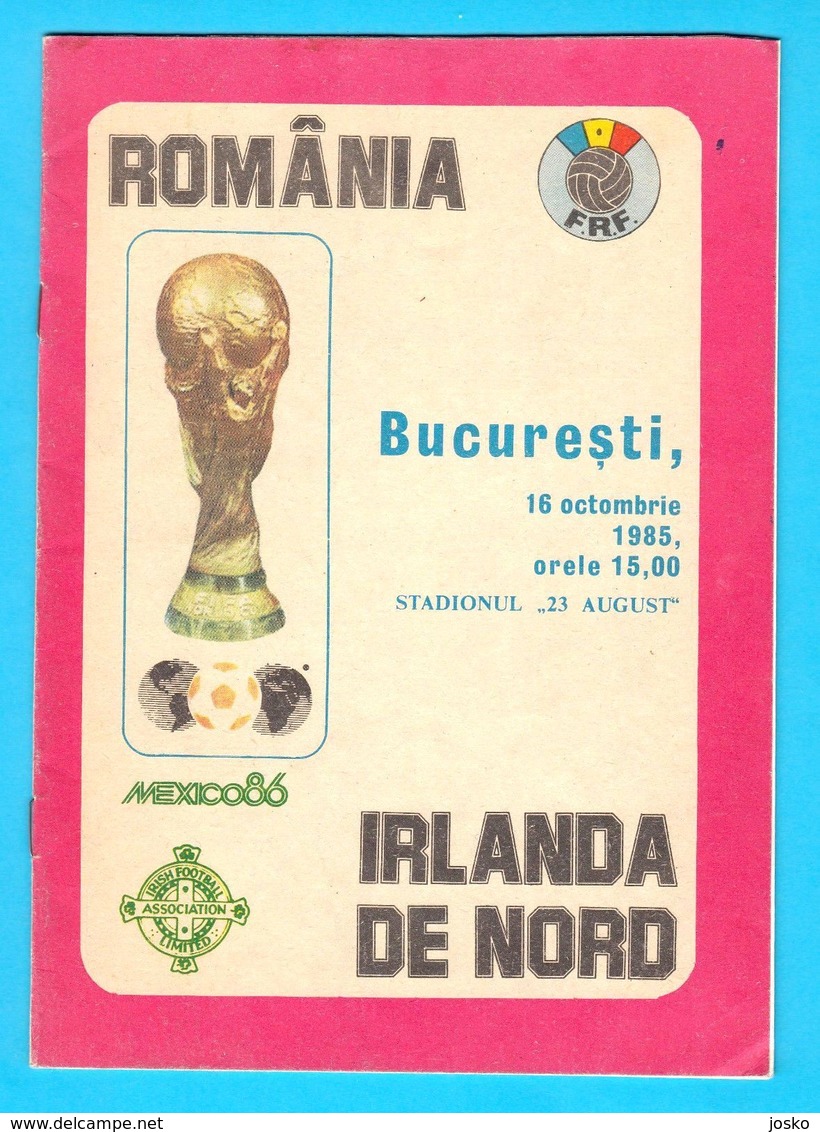 ROMANIA V NORTHERN IRELAND - 1985 FIFA WORLD CUP Qualif. Football Match Programme * Fussball Soccer Foot Calcio Programm - Books