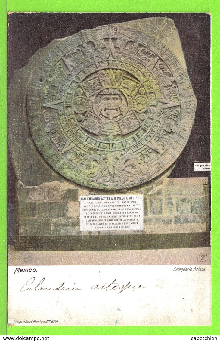 MEXICO / CALENDRIER AZTEQUE / Tarjeta Escrita - México