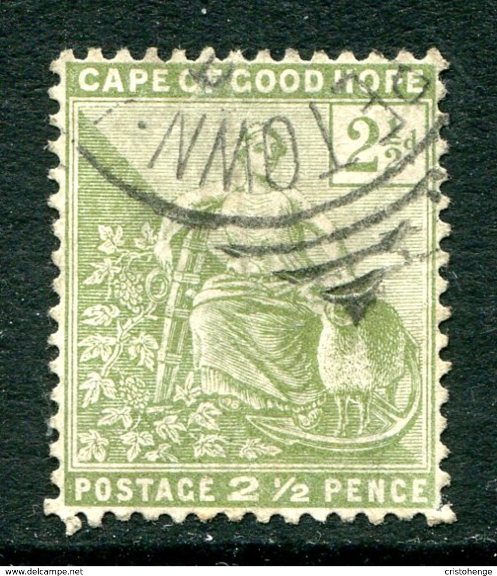 Cape Of Good Hope - South Africa - 1892 Seated Hope - 2½d Sage-green Used (SG 56) - Cape Of Good Hope (1853-1904)