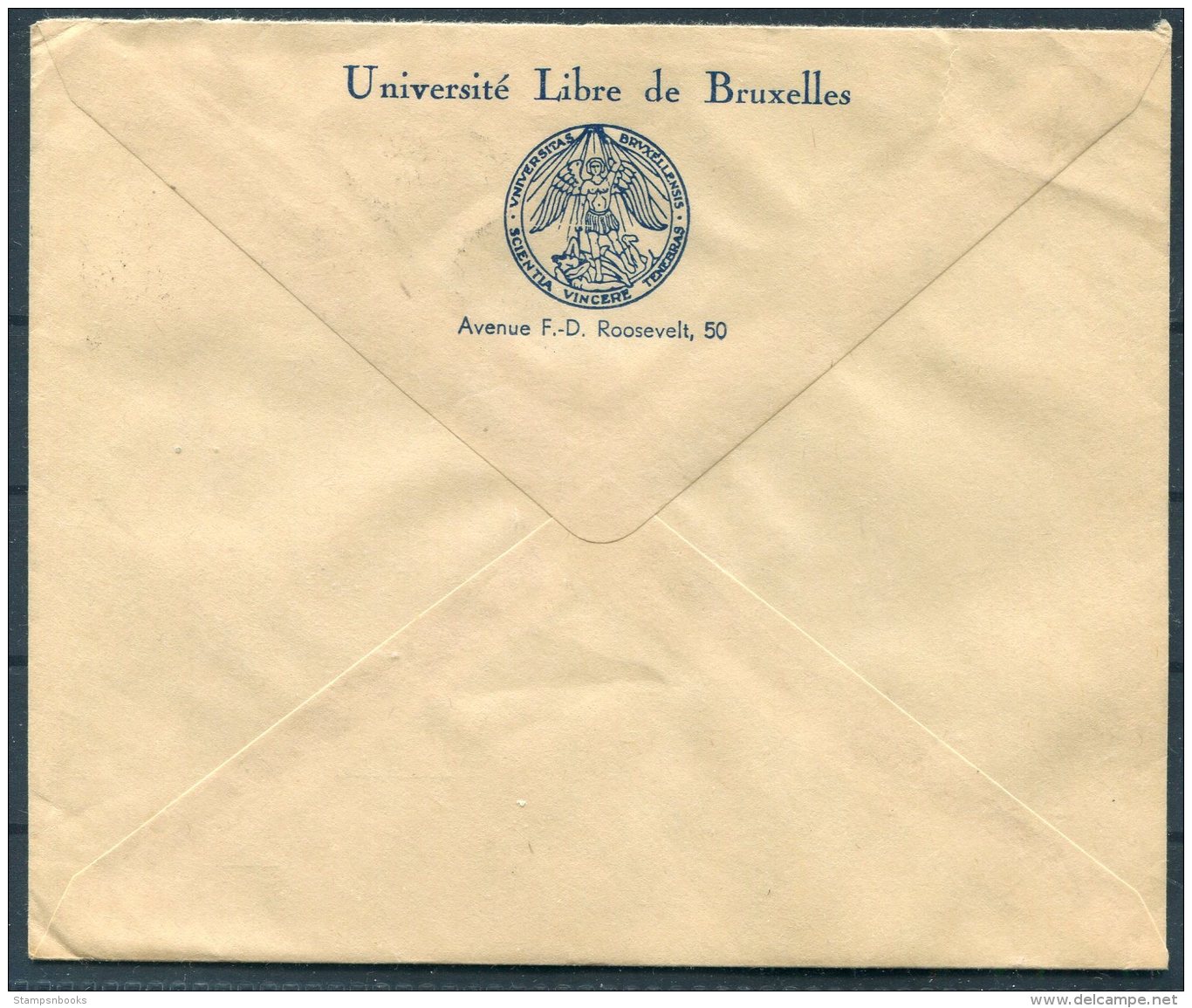 1949 Belgium Bruxelles Universite Libre Cover - Argus Press Agency, Geneva Switzerland. - Covers & Documents