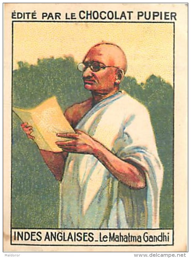 PU3      INDES  ANGLAISES  MAHATMA  GANDHI  .ASIE INDIA INDE.7 X 5 Cm Chromo Chocolat Tradecard - Autres & Non Classés