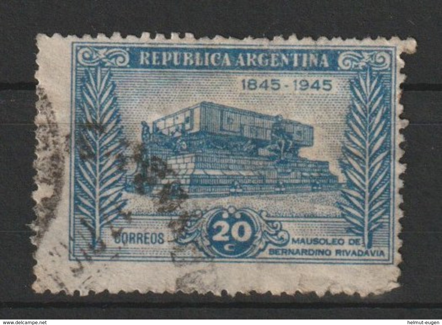 MiNr. 523 Argentinien /  1945, 1. Sept. 100. Todestag Von Bernardino Rivadavia. - Oblitérés