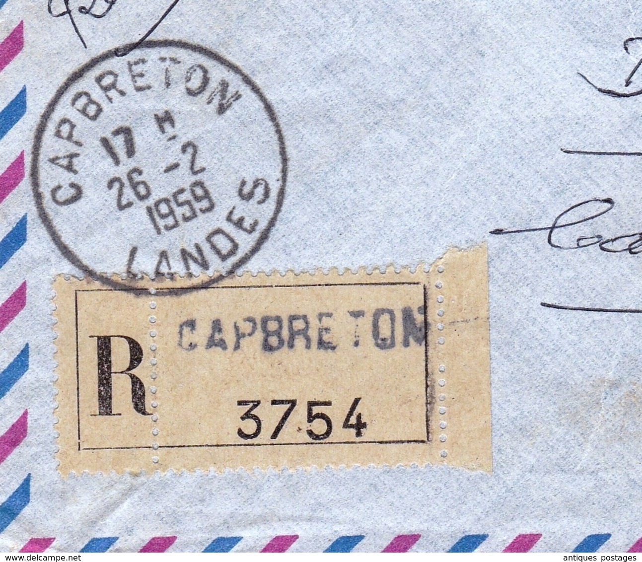 Lettre Recommandée 1959 Capbreton Landes Douala Cameroun - Briefe U. Dokumente
