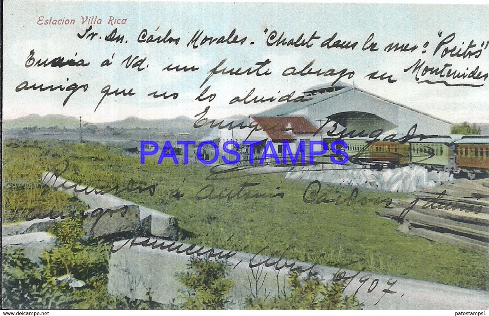 101858 PARAGUAY VILLA RICA STATION TRAIN ESTACION DE TREN POSTAL POSTCARD - Paraguay