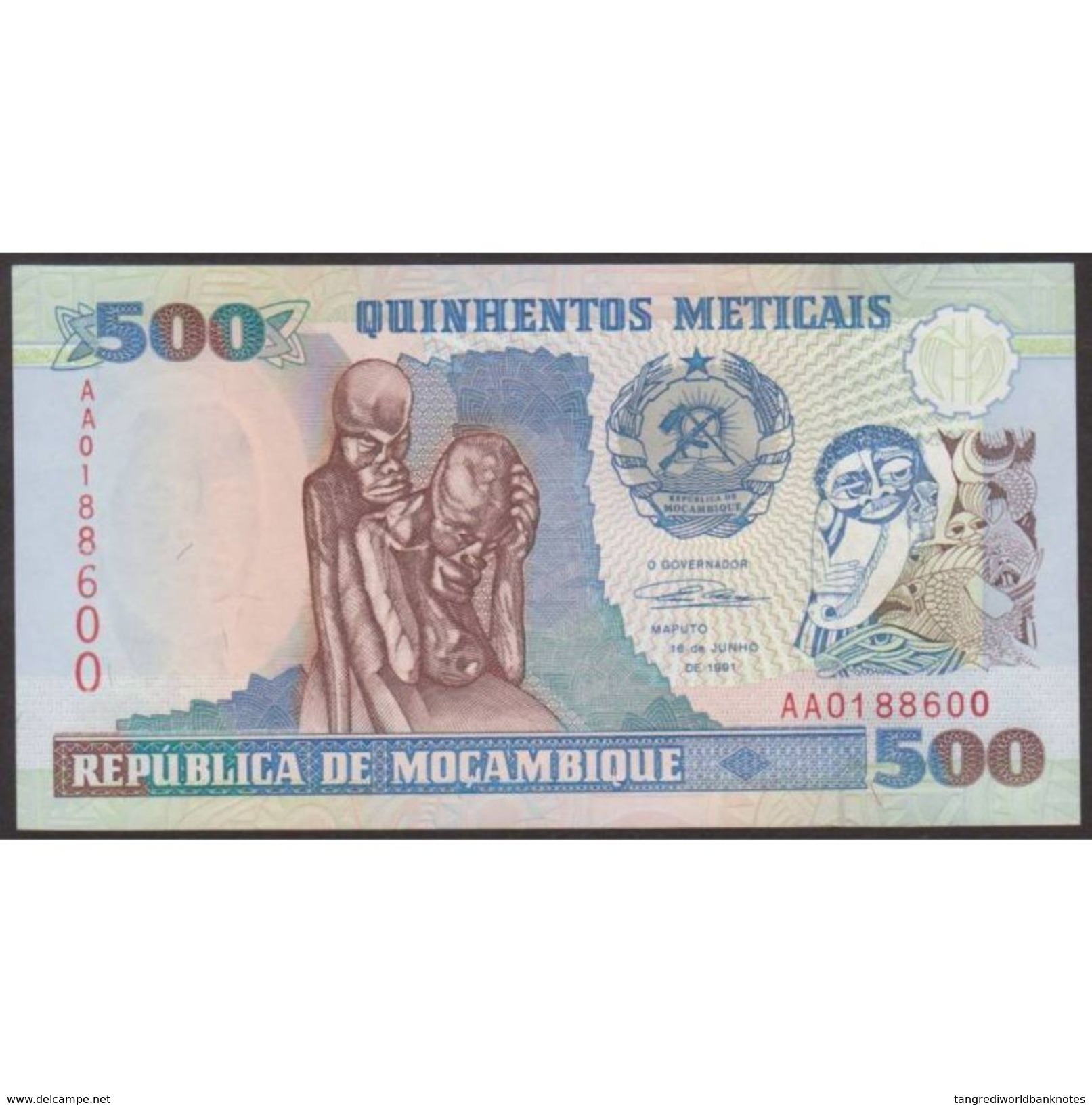 TWN - MOZAMBIQUE 134 - 500 Meticais 16.6.1991 Prefix AA UNC - Mozambique