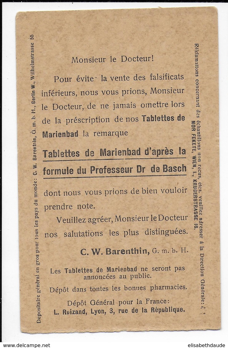AUTRICHE - 1913 - CARTE MEDICALE PRIVEE De WIEN => PARIS - Covers & Documents