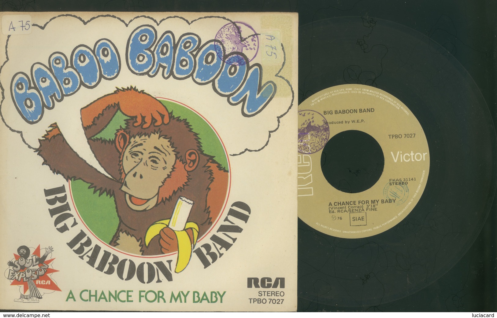 BIG BABOON BAND -BABOO BABOON -A CHANCE FOR MY BABY -DISCO VINILE - Autres & Non Classés