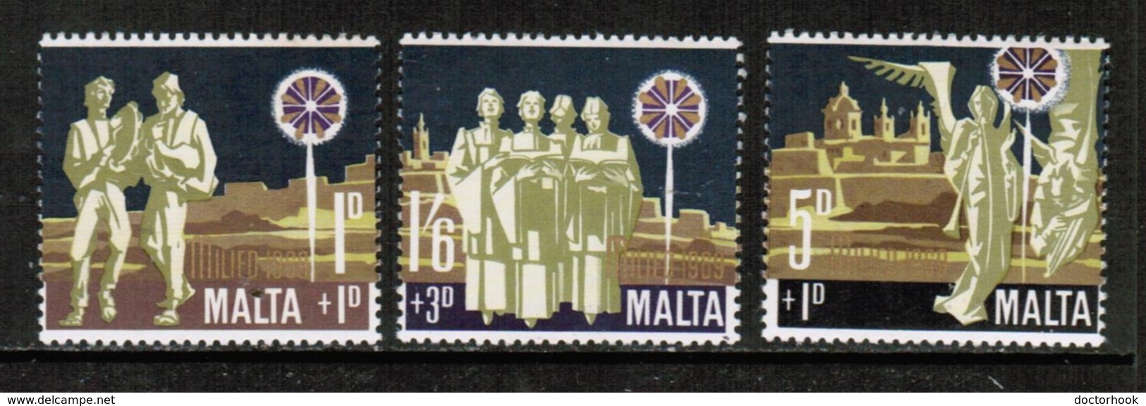 MALTA  Scott # B 1-3* VF MINT LH (Stamp Scan # 423) - Malta