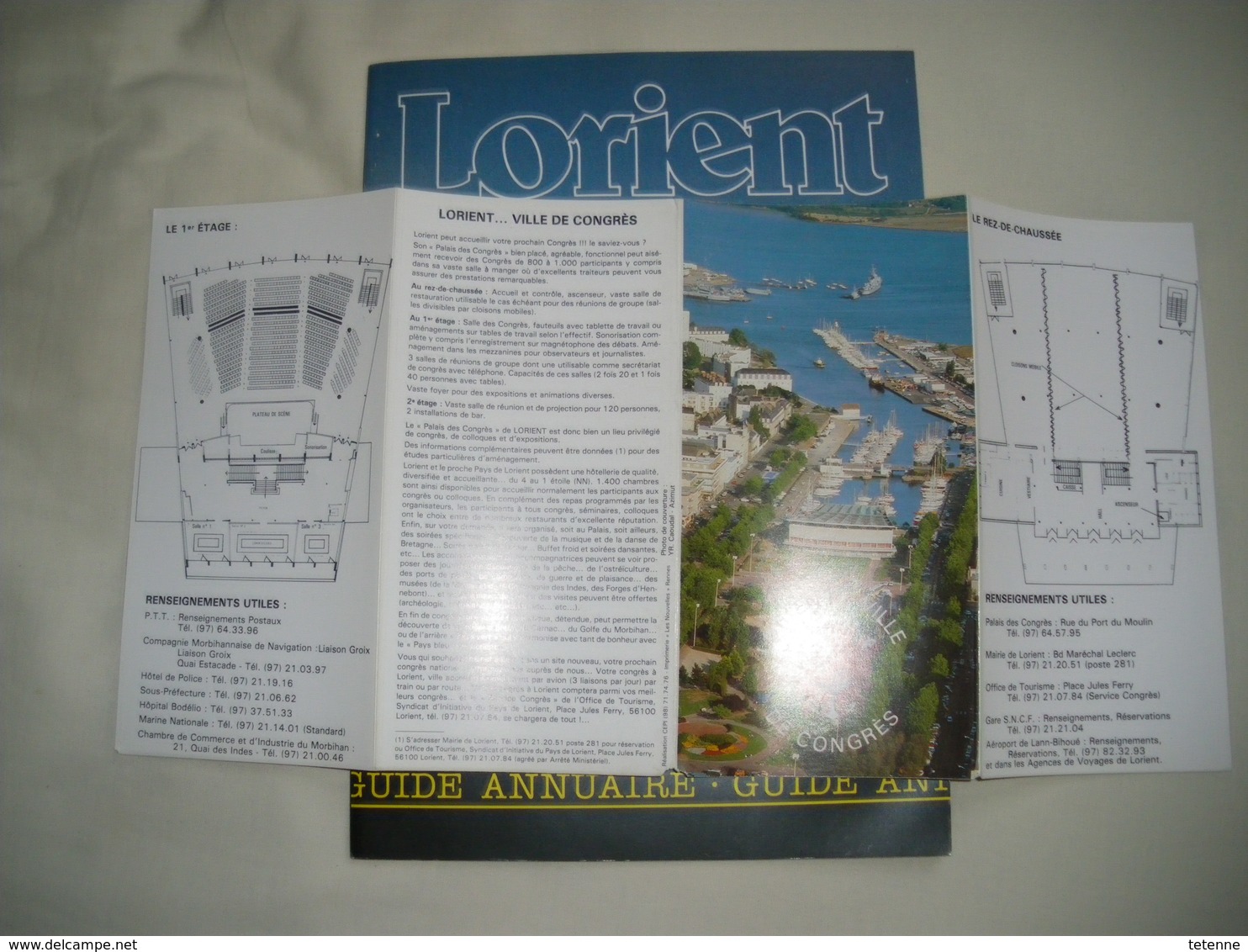 Lot Lorient (56) - Guide annuaire de Lorient + Plaquette "Ville de Congrès" avec hôtels + Plan guide