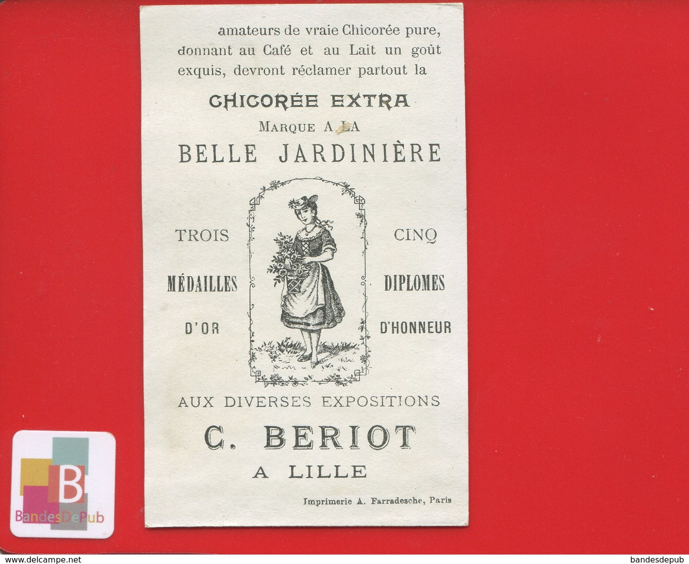 LILLE CHICOREE BERIOT Chromo Farredesche Peche Ligne PECHEUR HANDICAP INVALIDE - Other & Unclassified