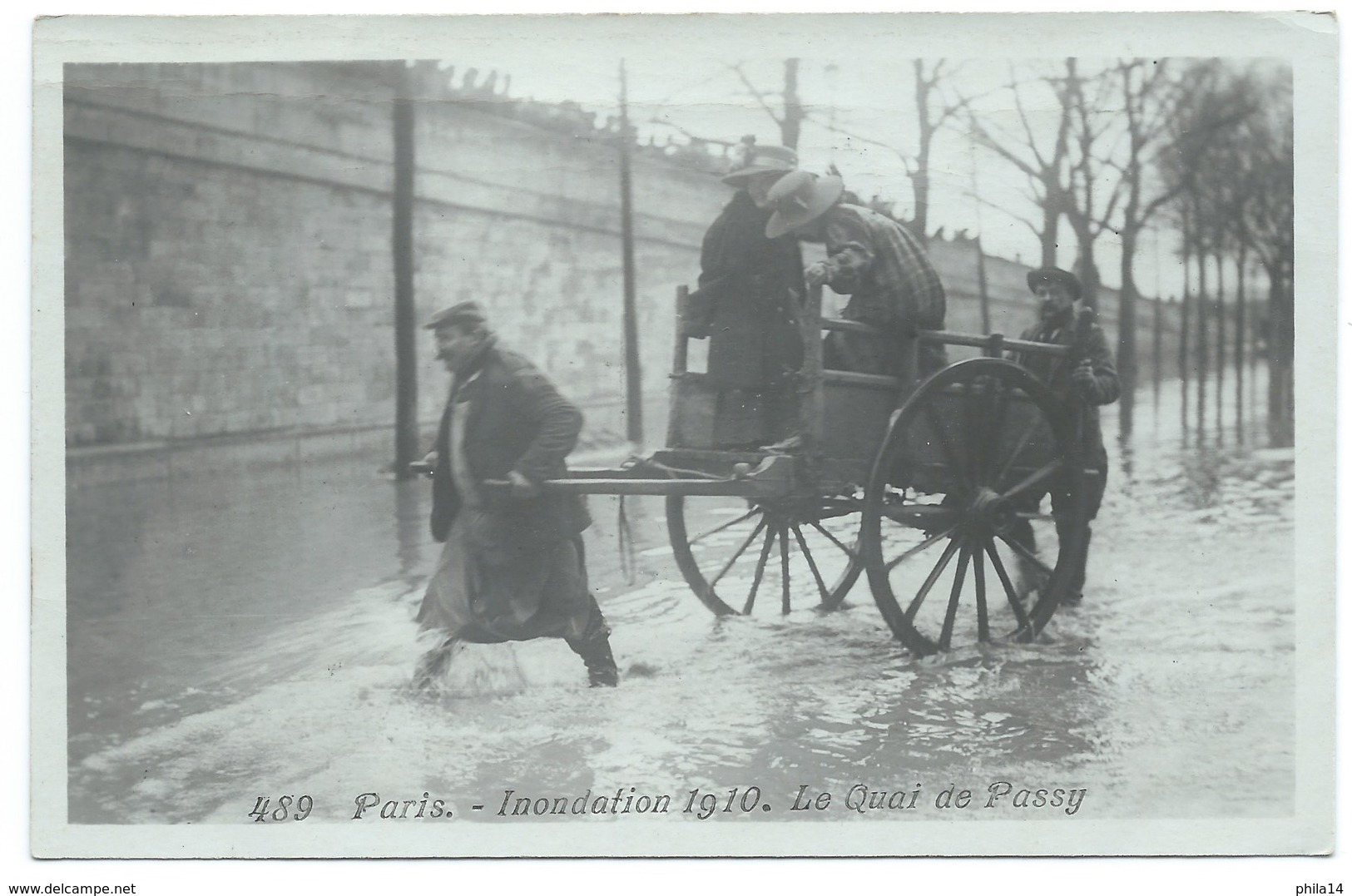 CPA INONDATIONS PARIS 1910 / LE QUAI DE PASSY - Inondations