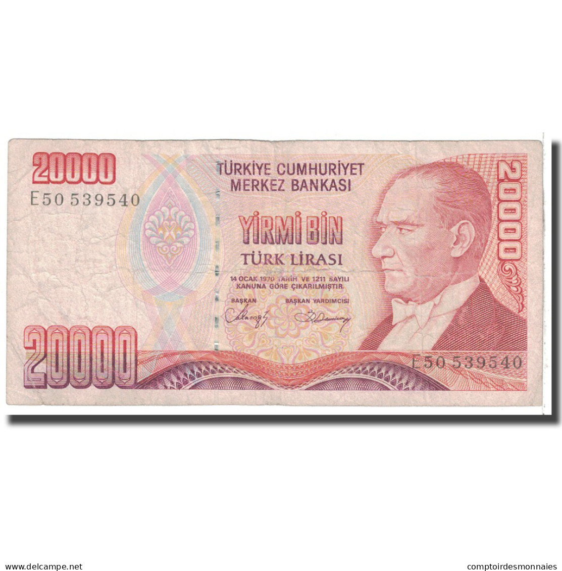 Billet, Turquie, 20,000 Lira, 1988, KM:201, B - Turquie