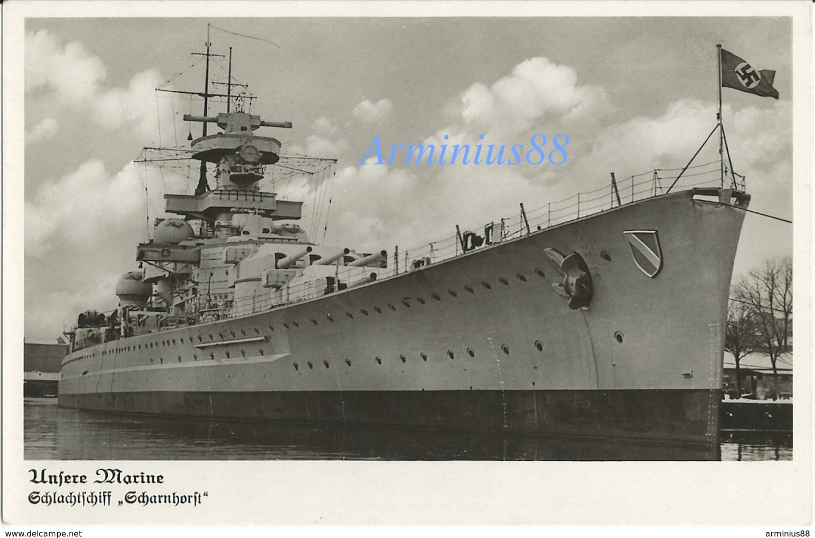 Kriegsmarine - "Unsere Marine" - Schlachtschiff "Scharnhorst" - Echte Fotografie - Guerra 1939-45