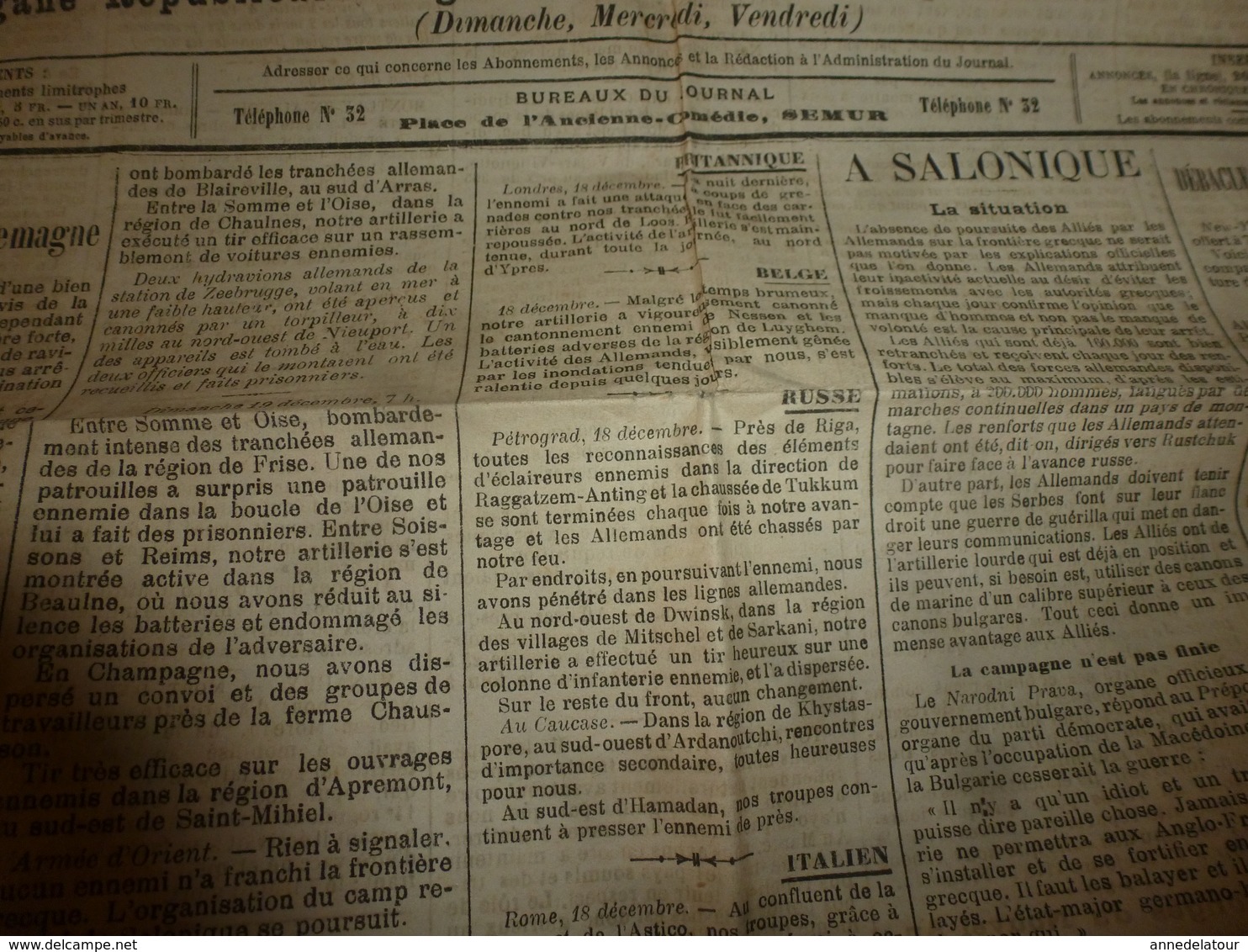 1915 L'INDEPENDANT De L'Aussois & Du Morvan :Naufrage Du Djurjura;Lettre D'Henri Jambon Depuis Les Tranchées (Arras);etc - Autres & Non Classés