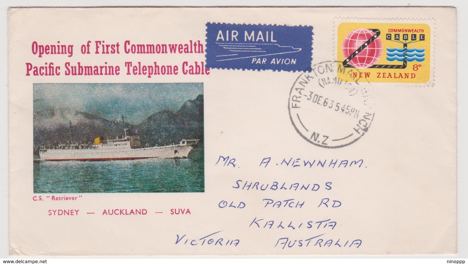 New Zealand 1963 Cable FDC - FDC