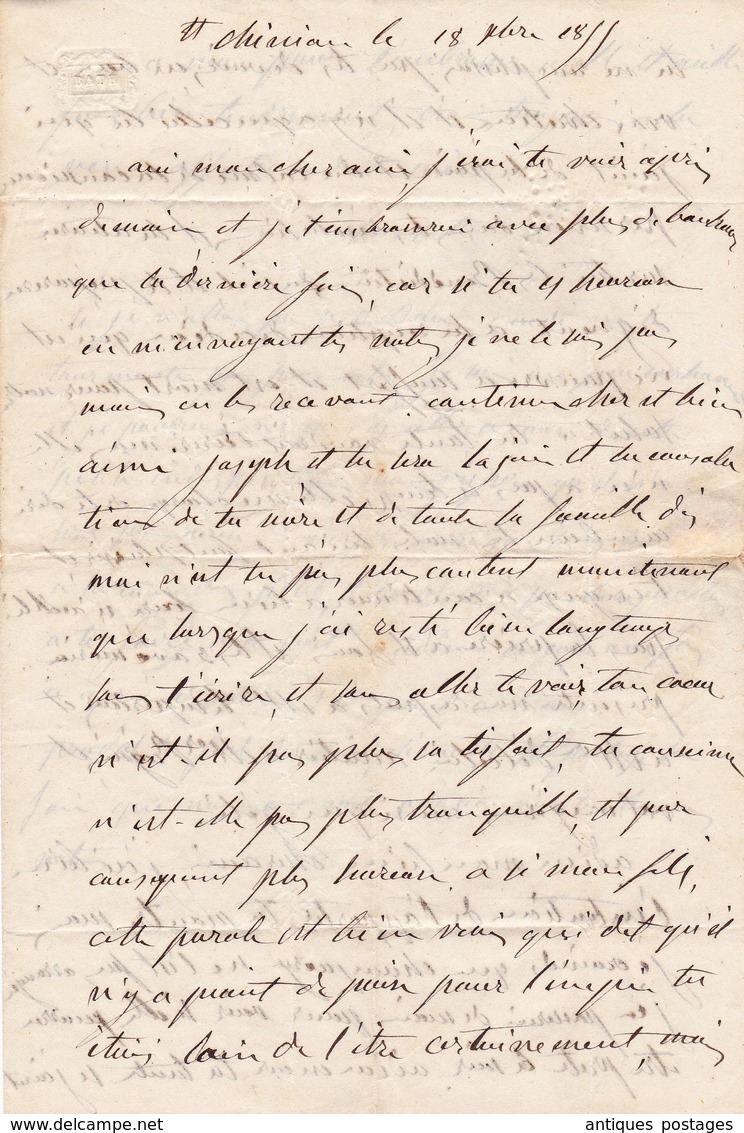 Lettre Saint Chinian 1855 Hérault Saint Pons Batté Avec Correspondance Napoléon III 20 Centimes