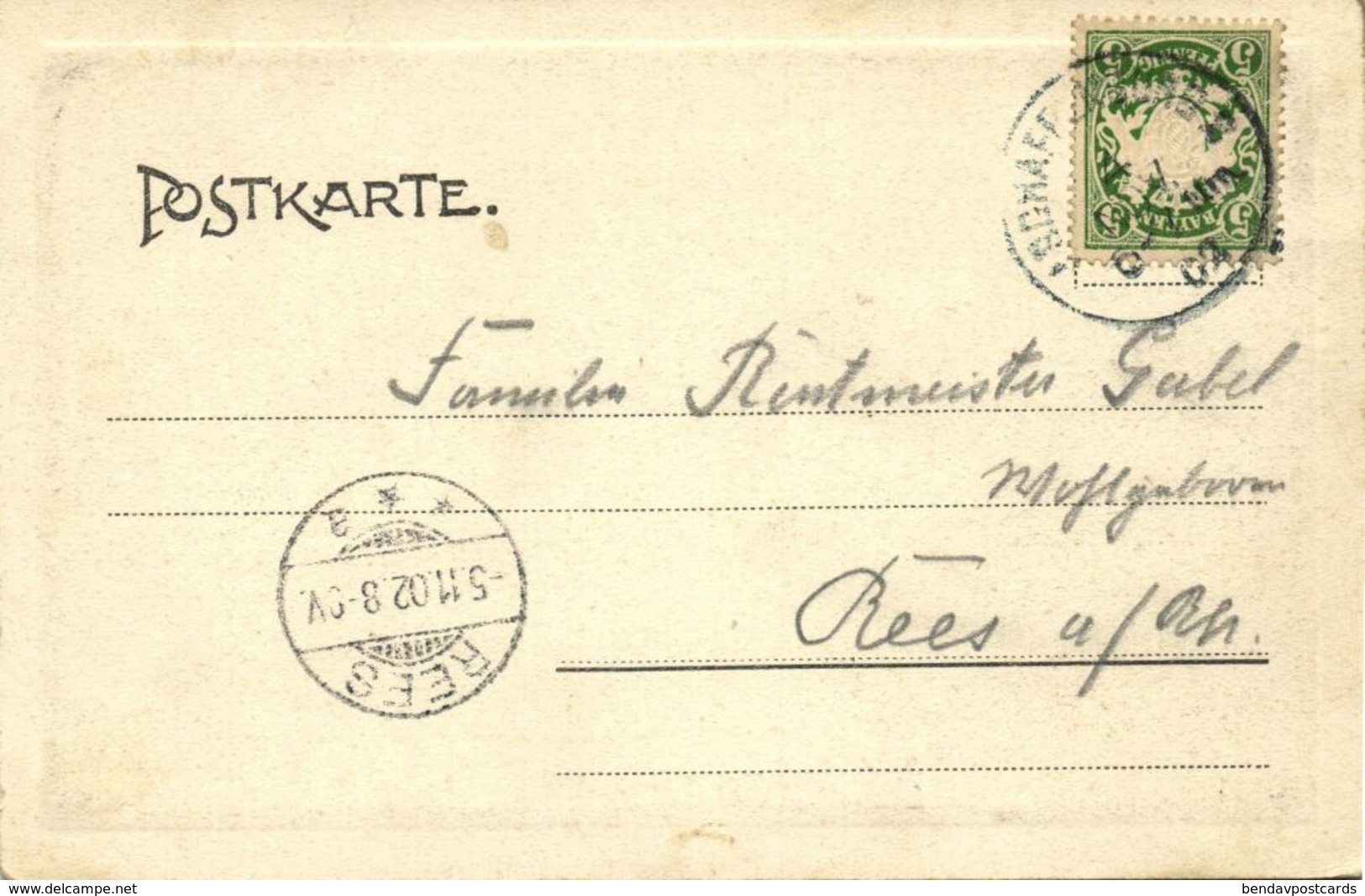 ASCHAFFENBURG, V.d. Hanauerstrasse (1902) AK - Aschaffenburg