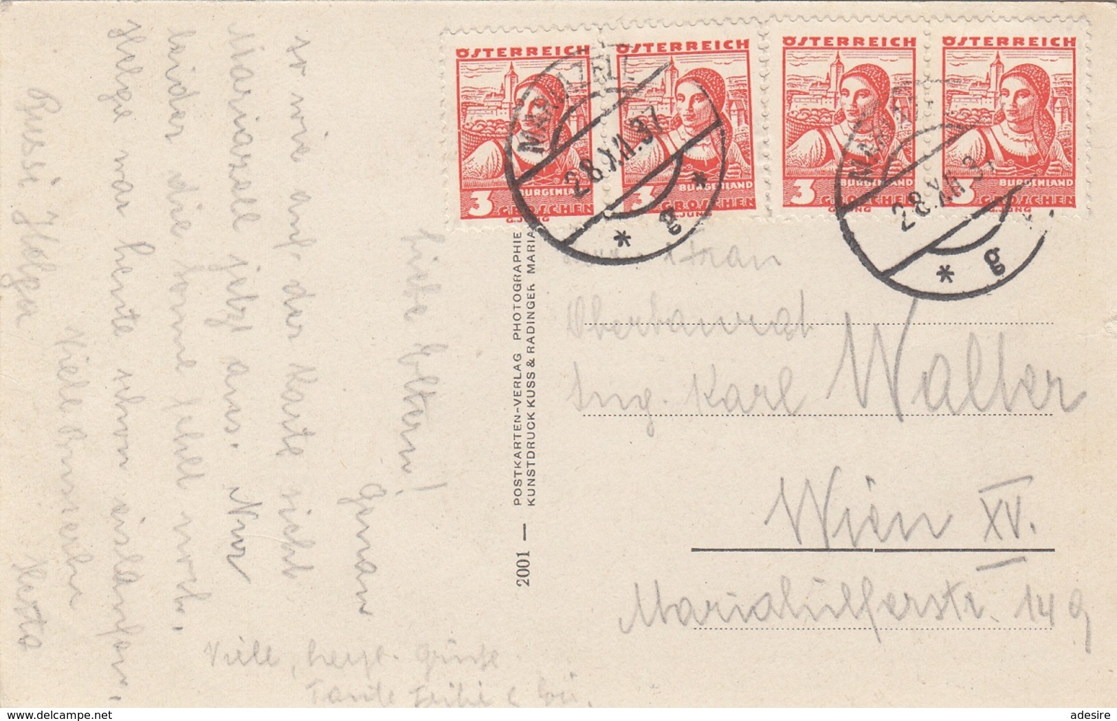 ÖSTERREICH 1937 - 4x3 Gro Auf Ak Wintersportplatz Mariazell Gegen Sauwand Steiermark - Briefe U. Dokumente