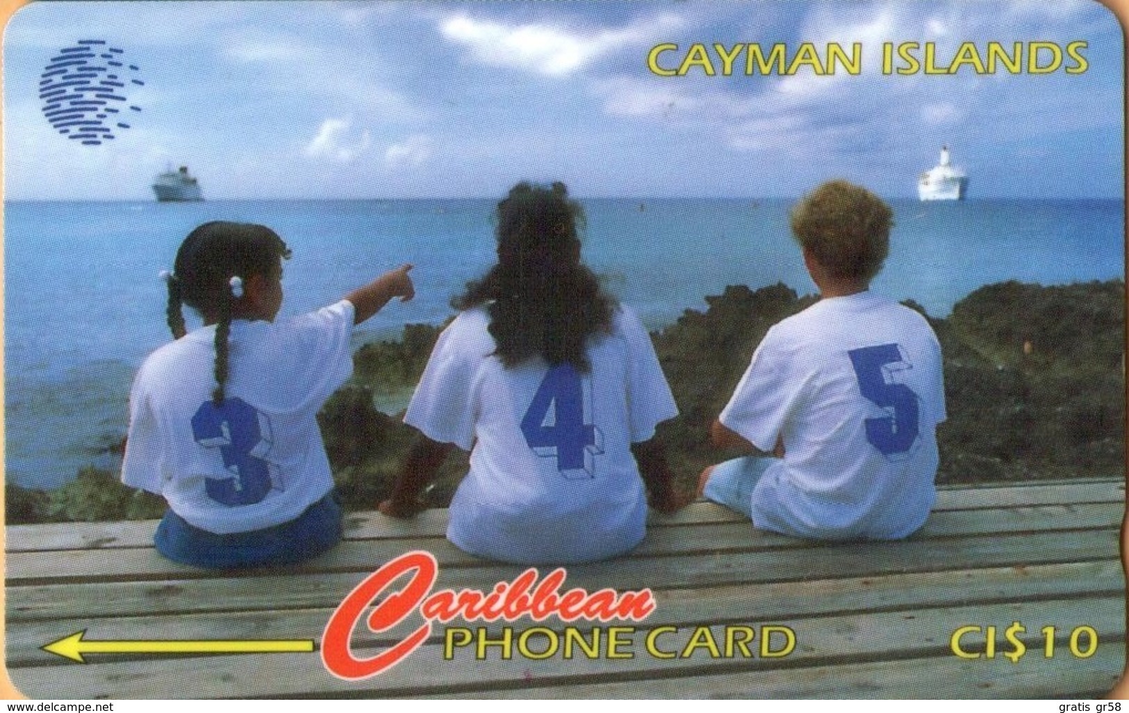 Cayman Island - CAY-131Ca, GPT, 131CCIC(a), Cayman Islands New Area Code - 345 (Children), 10$, 100.000ex, 1996, Used - Kaaimaneilanden