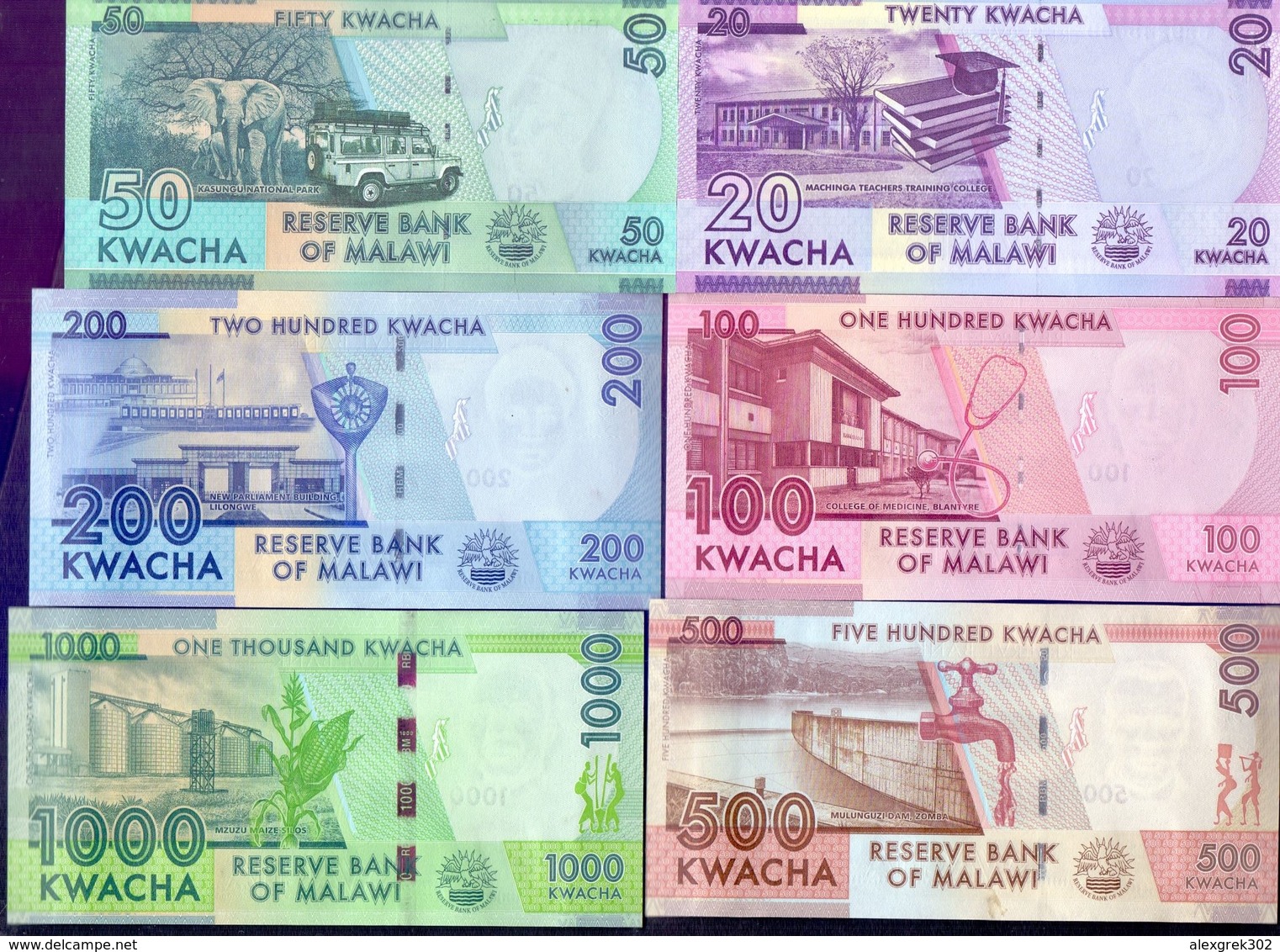 Malawi - 20,50,100,200,500,1000,2000 - Kwacha 2014 -  2016 UNC. - Malawi