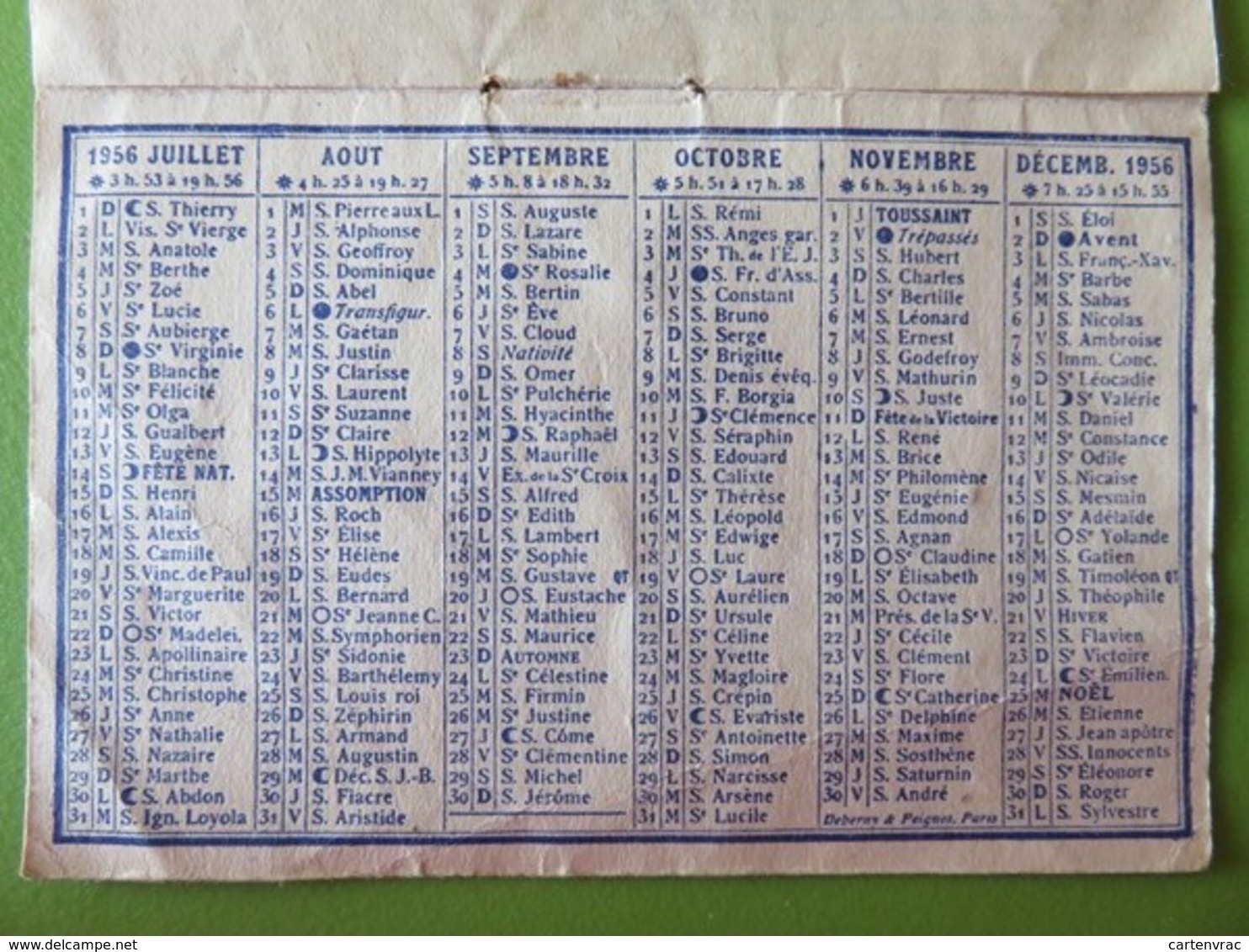 Calendrier 1956 - Chez Simone - 25 Rue Chanzy à Carmaux (Tarn) - Le Langage Des Fleurs - Petit Format : 1941-60