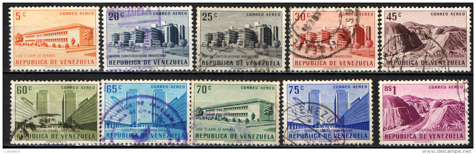 VENEZUELA - 1956 - SITI E MONUMENTI DEL VENEZUELA - USATI - Venezuela